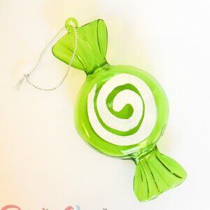 🎄 Green Candy Dessert Glass Christmas Ornament